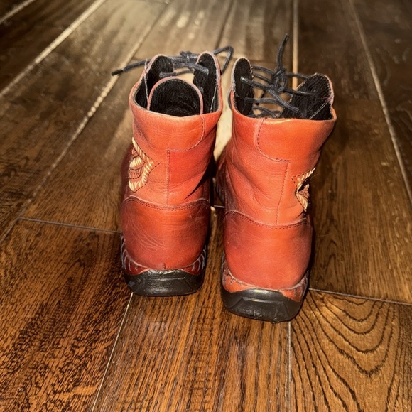 PIKOLINOS Women’s Red Leather Boots Size 37 - Picture 3 of 7